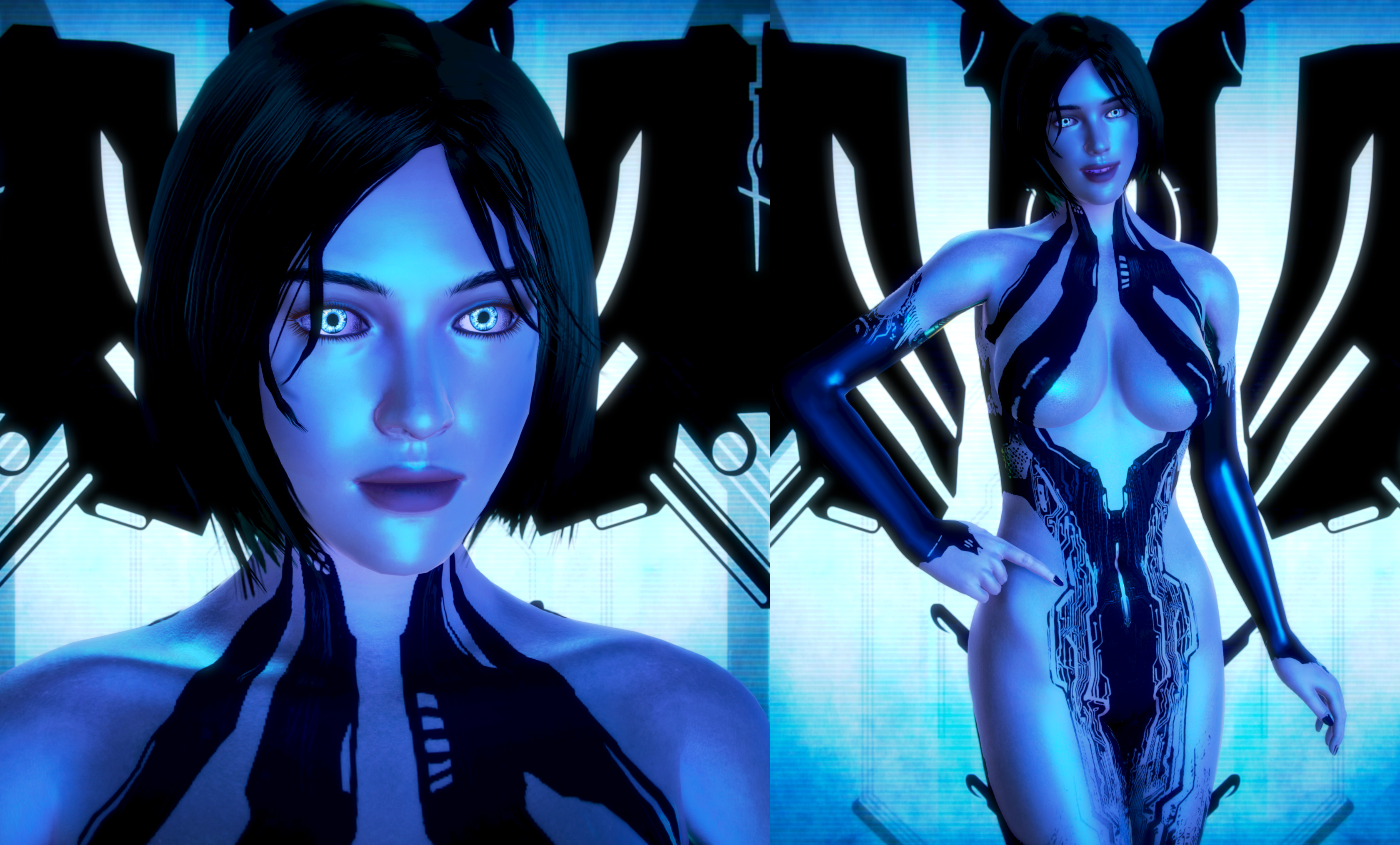 HSRequest Cortana From Halo 4 Character Mod Updated With Eye Cab.